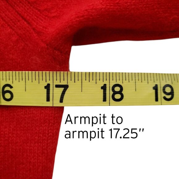 Peck & Peck Cashmere 100% 2 Ply Red Polo Neck Size M - Picture 7 of 10